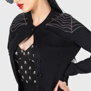 Killstar web with it spiderweb black cardigan punk pinup goth